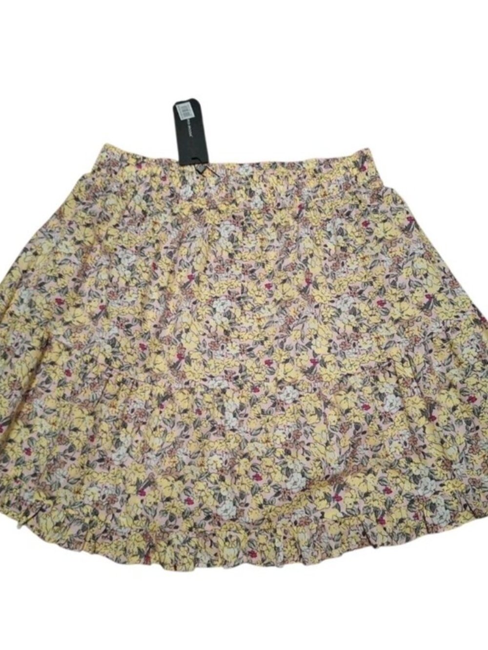 Vero Moda Easy Frill Floral Skirt Med Cotton Ditsy Print Flowered Yellow Purple